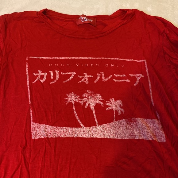 Red long sleeve crop top - Picture 2 of 3